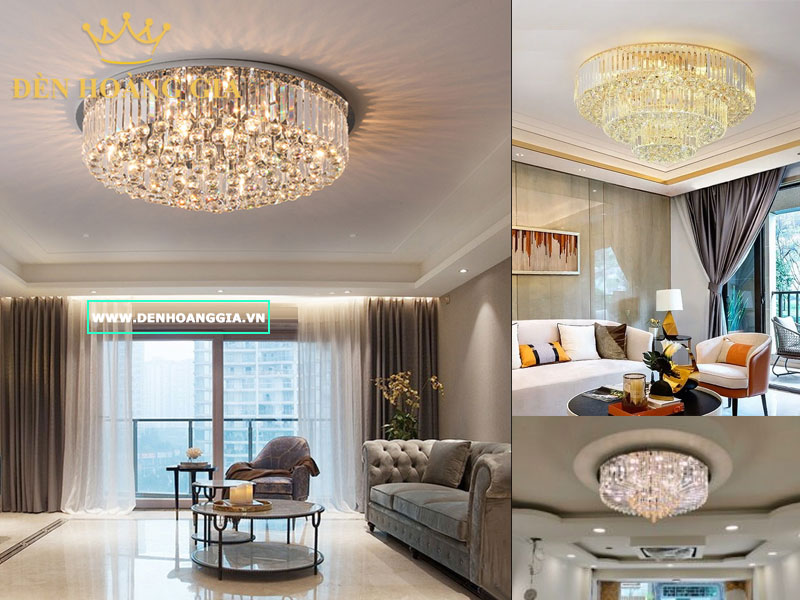 Đèn mâm pha lê cao cấp trang trí phòng khách