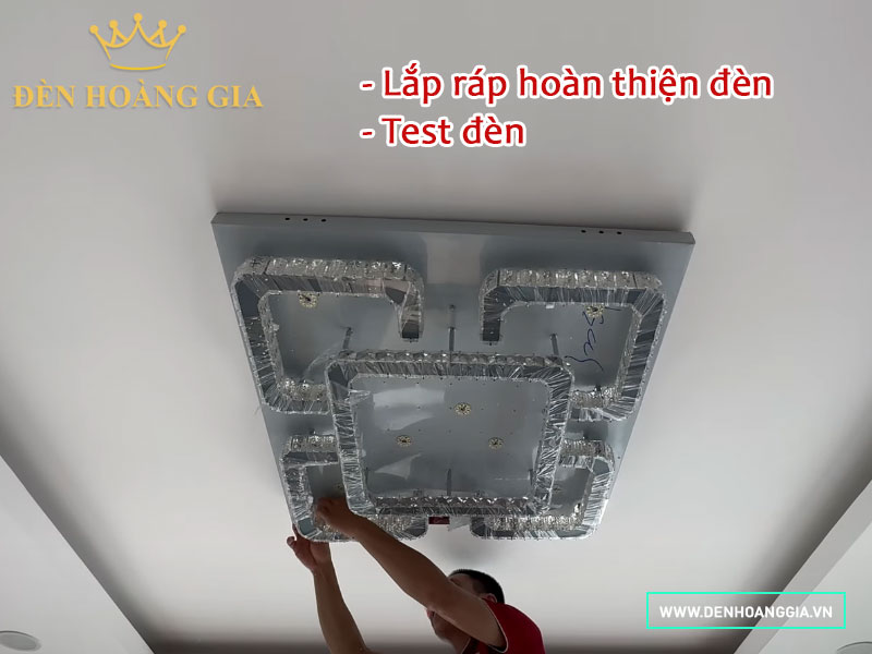 Lắp ráp hoàn thiện đèn mâm ốp trần trang trí