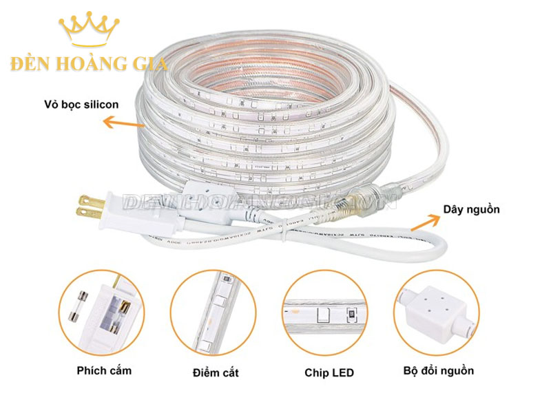 Cấu tạo Đèn led dây trang trí sân vườn