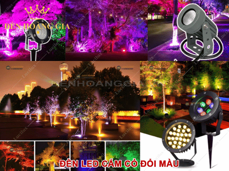 Đèn cắm cỏ đổi màu