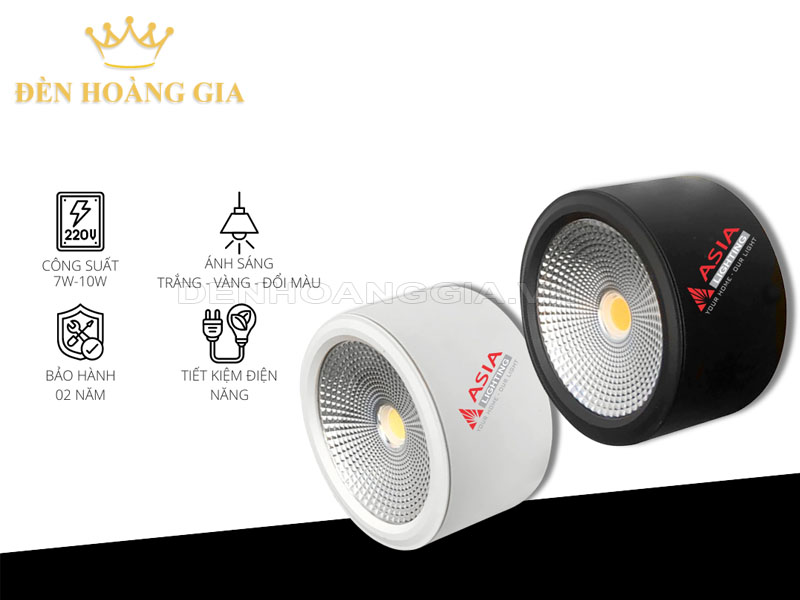 Đèn led ống bơ Asia tròn thân ngắn
