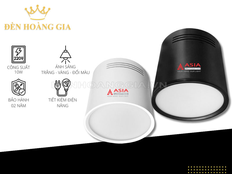 Đèn ống bơ Asia tròn mặt mờ