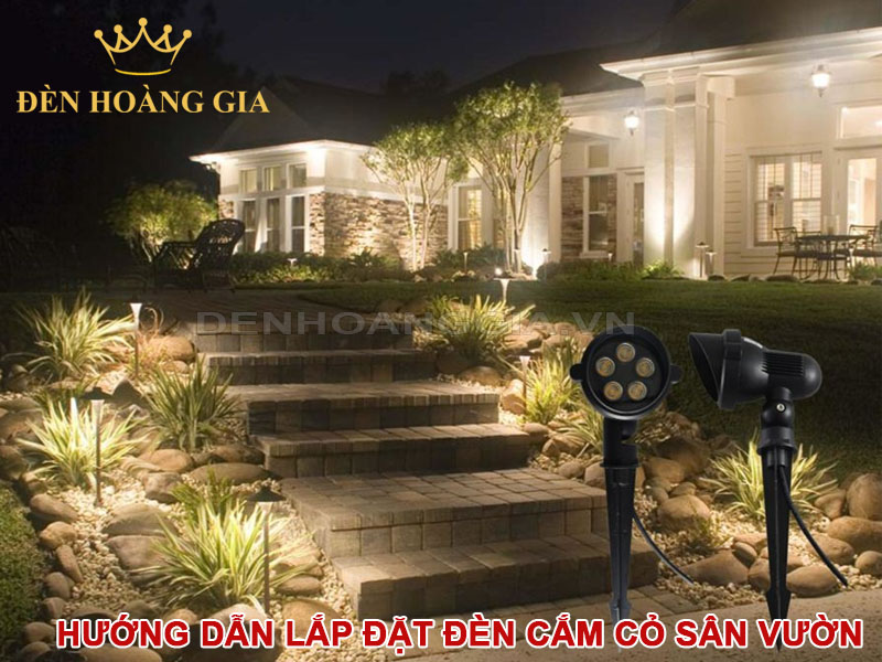 Hướng dẫn lắp đặt đèn cắm cỏ sân vườn
