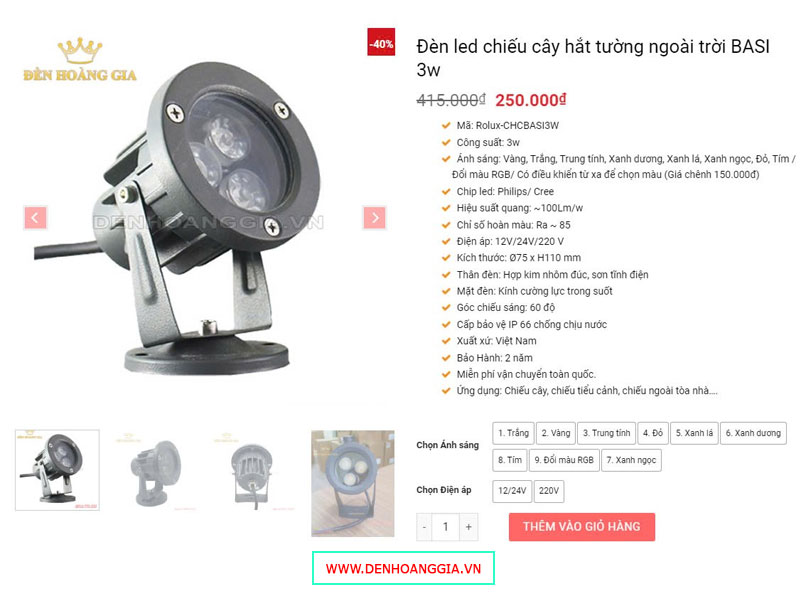 Đèn led chiếu điểm trang trí sân vườn giá rẻ