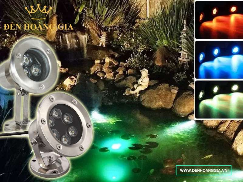 Đèn led âm nước trang trí hồ cá