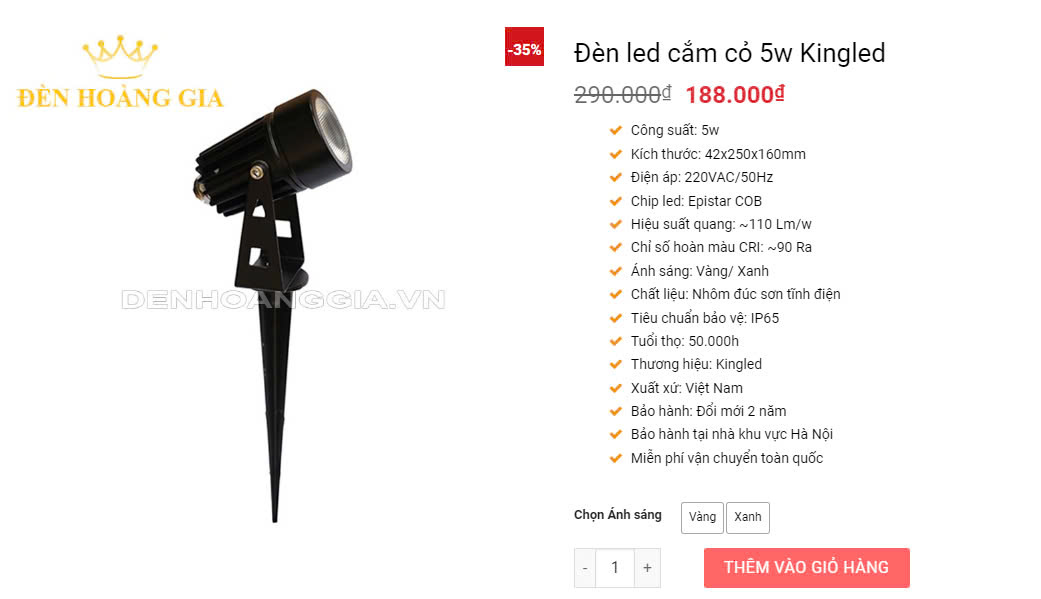 Đèn led cắm cỏ trang trí sân vườn giá rẻ