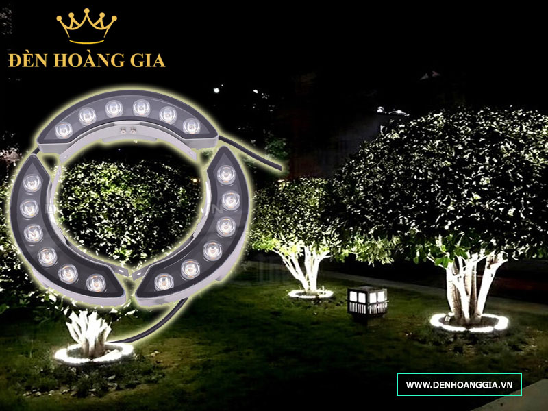 Đèn led bán nguyệt trang trí gốc cây