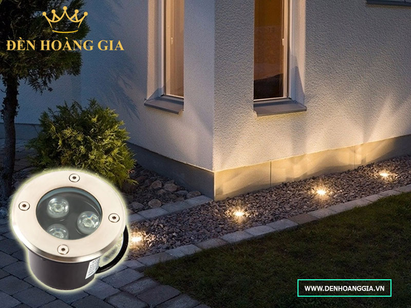 Đèn led âm đất trang trí sân vườn