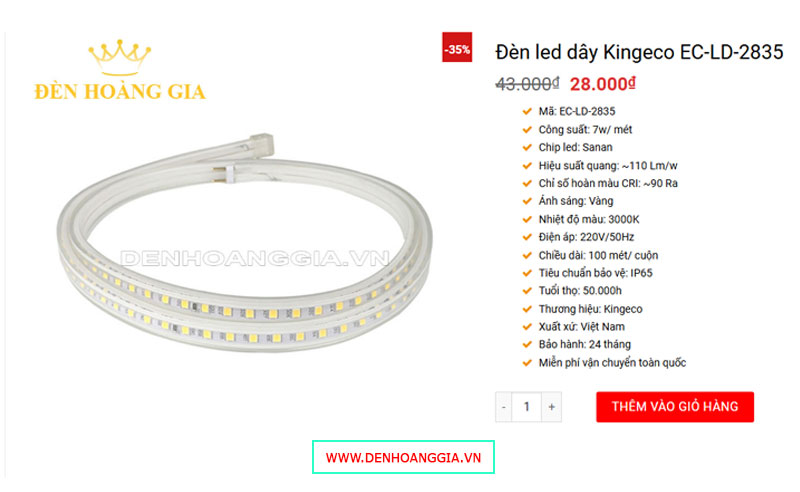 Đèn led dây ngoài trời giá rẻ chất lượng cao