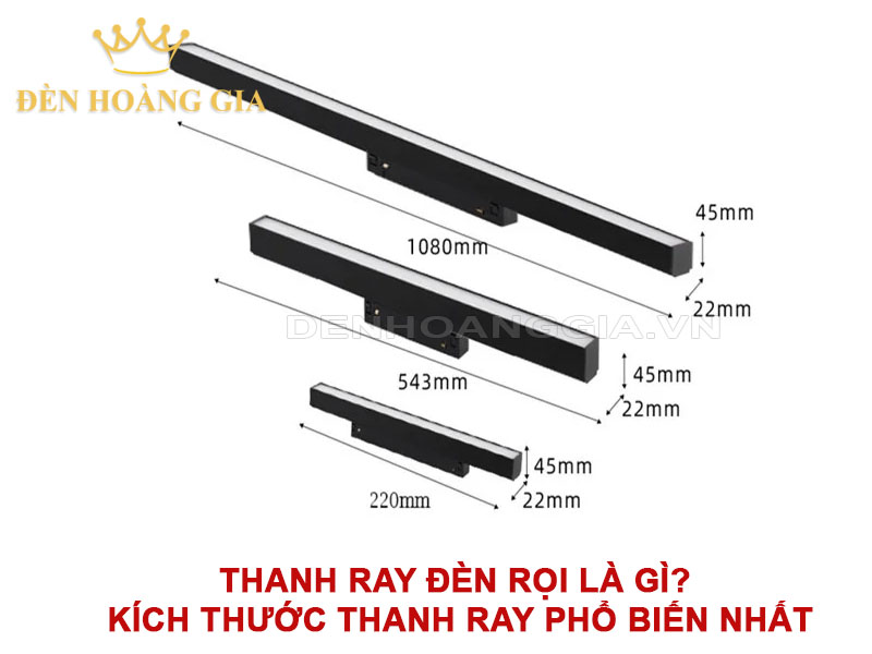Kích thước thanh ray đèn rọi phổ biến nhất
