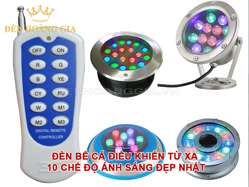 Đèn bể cá điều khiển từ xa 10 chế độ ánh sáng đẹp nhất