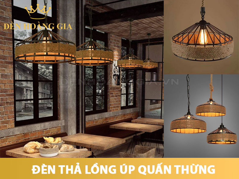 Đèn thả lồng úp quấn thừng