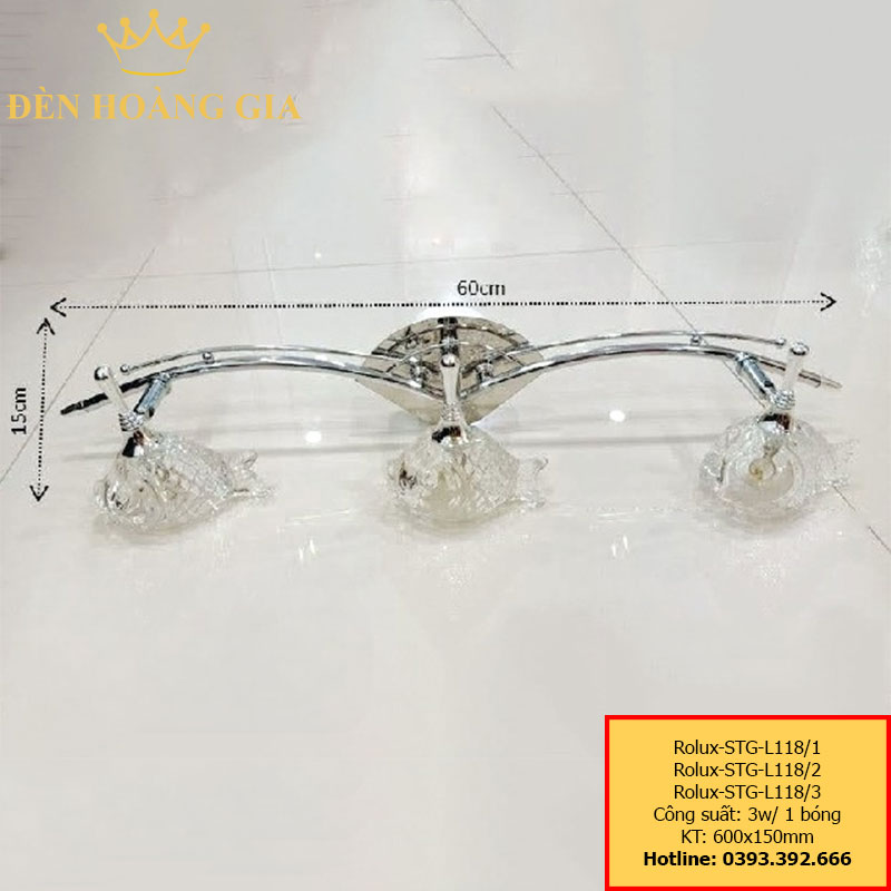 Đèn led soi tranh - soi gương Rolux-STG-L118-3