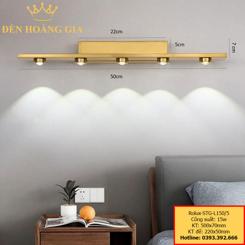 Đèn led soi tranh - soi gương Rolux-STG-L150-5
