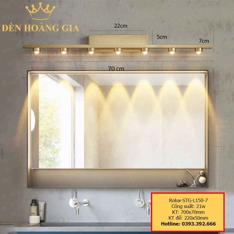 Đèn led soi tranh - soi gương Rolux-STG-L150-7