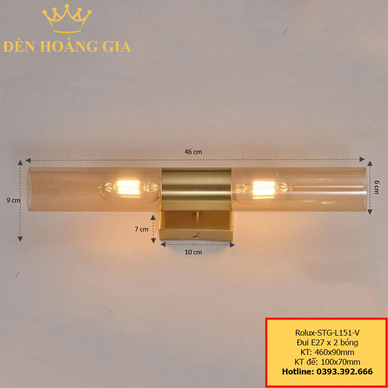 Đèn led soi tranh - soi gương Rolux-STG-L151-V