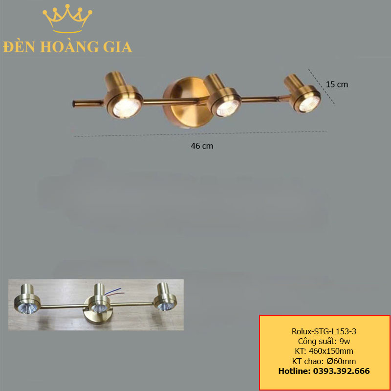 Đèn led soi tranh - soi gương Rolux-STG-L153-3