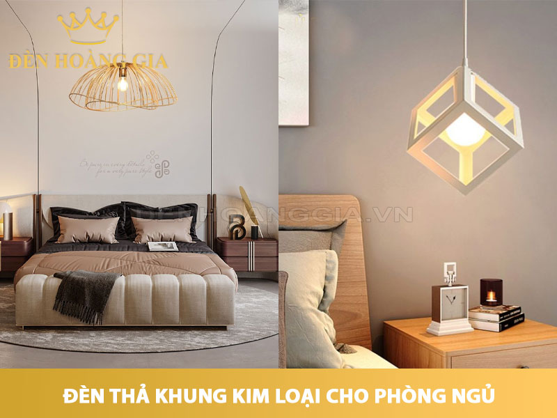 Đèn thả khung kim loại cho phòng ngủ