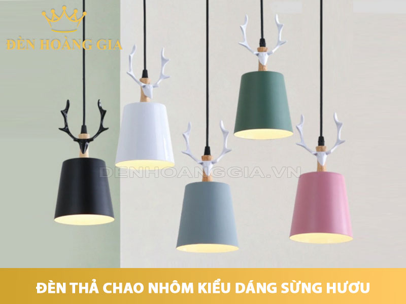 Đèn thả chao nhôm dáng sừng hươu