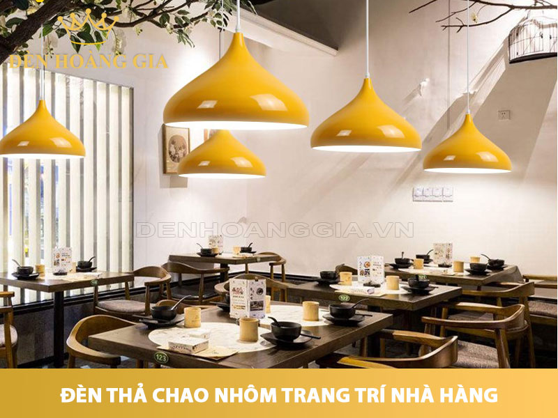 Đèn thả chao nhôm trang trí nhà hàng
