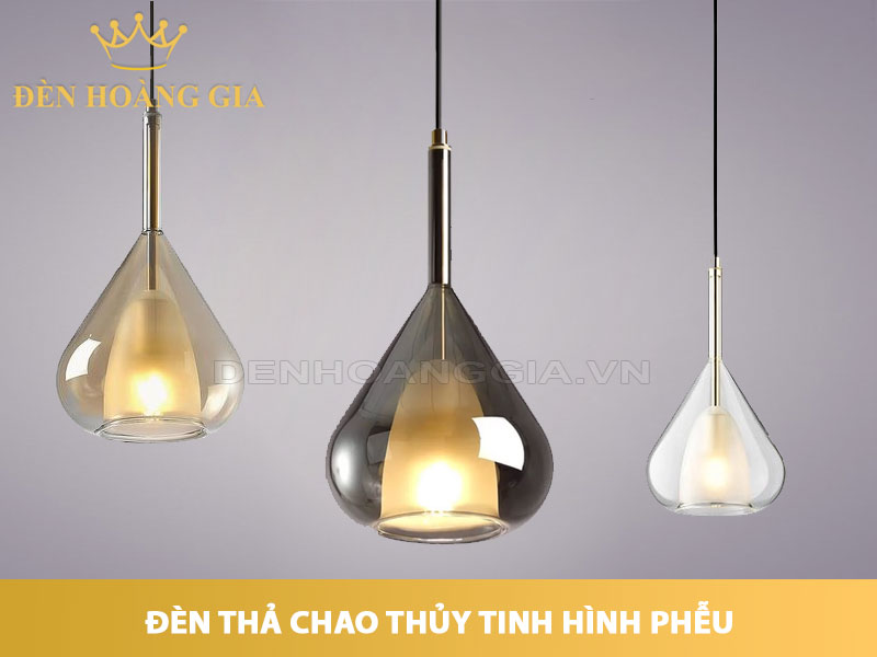 Đèn thả chao thủy tinh hình phễu