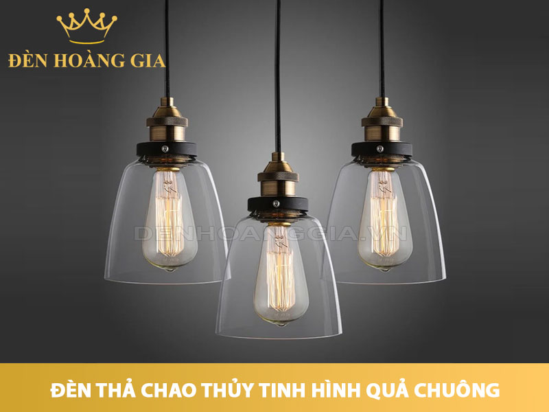 Đèn thả chao thủy tinh hình quả chuông