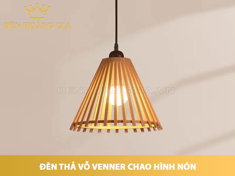 Đèn thả gỗ Venner chao hình nón