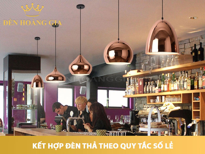 Kết hợp đèn thả theo quy tắc số lẻ