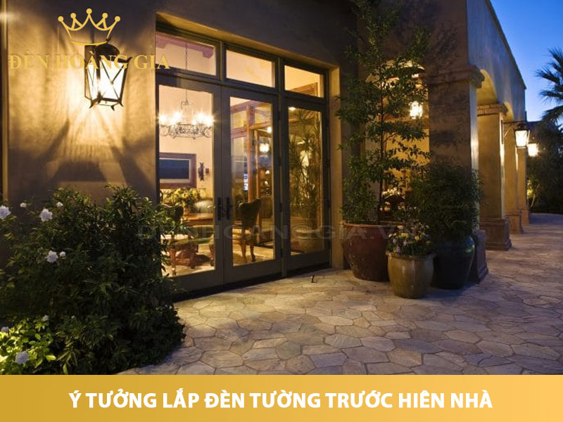 Ý tưởng lắp đèn tường trước hiên nhà