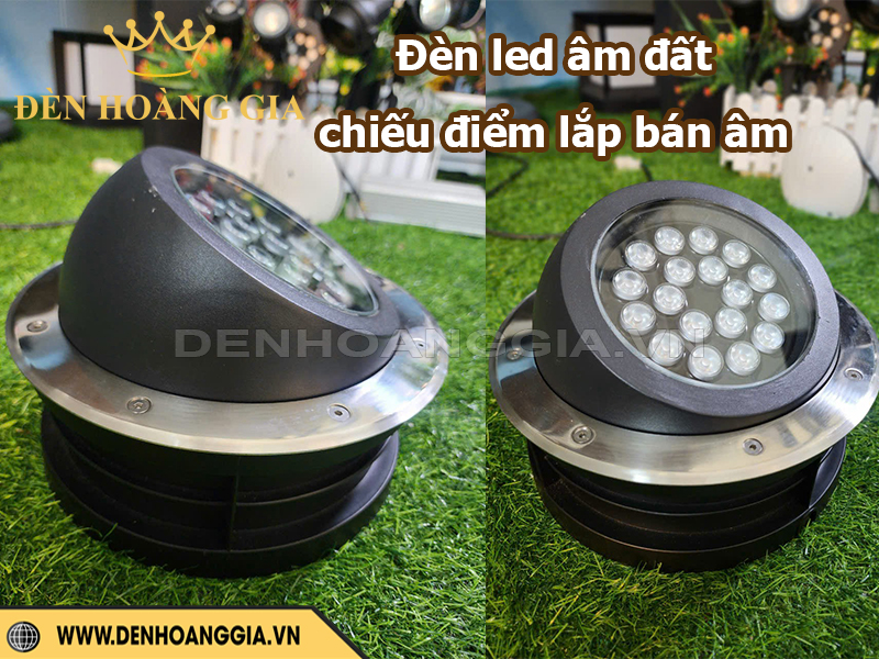 Đèn led âm đất chiếu điểm lắp bán âm