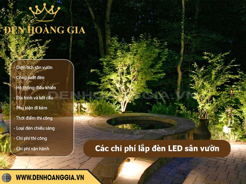 Các yếu tố ảnh hưởng đến chi phí lắp đèn LED sân vườn