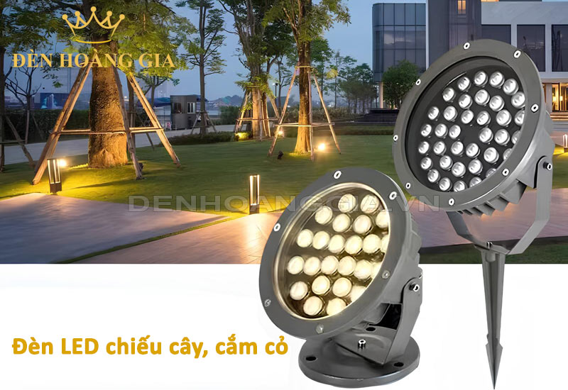 den-led-chieu-cay-cam-co-ngoai-troi