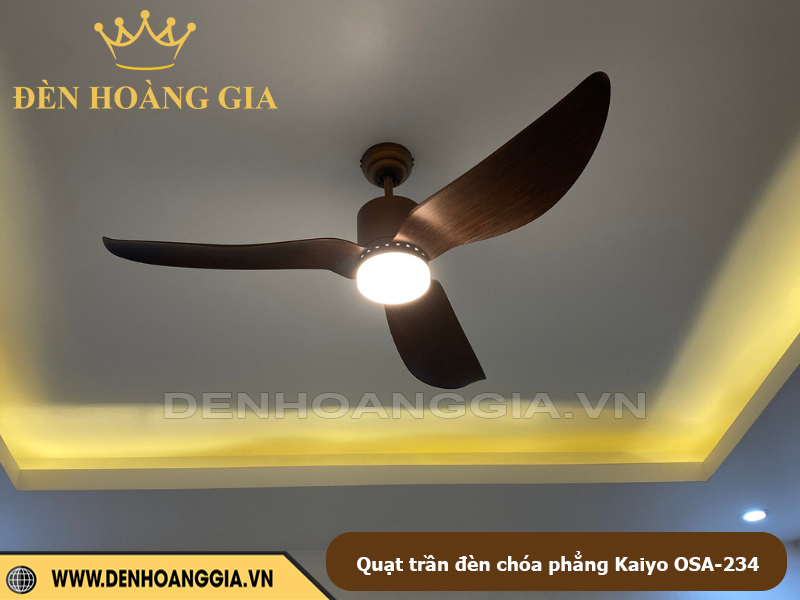 Quạt trần đèn chóa phẳng Kaiyo OSA-234 3 cánh