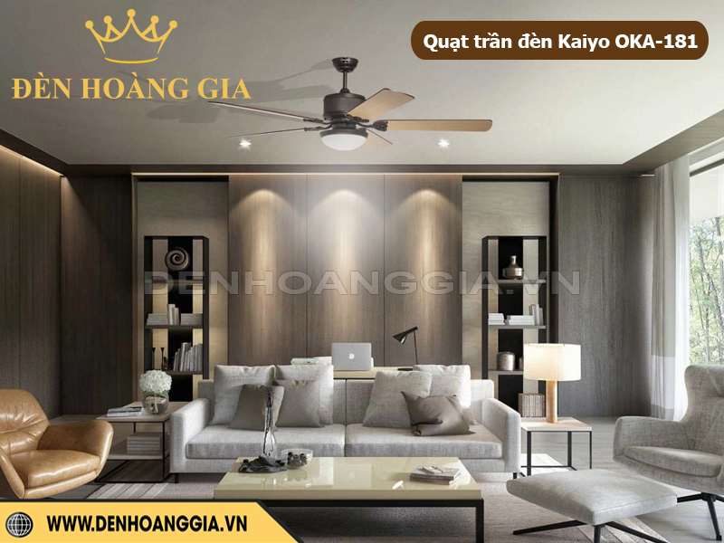 Quạt trần đèn Kaiyo OKA-181 sng trọng, bền đẹp