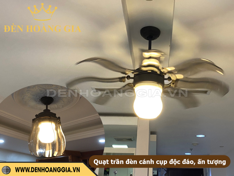 Quạt trần đèn cánh cụp độc đáo