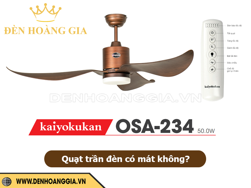Quạt trần đèn có mát không?