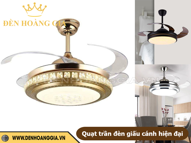 Quạt trần đèn giấu cánh hiện đại