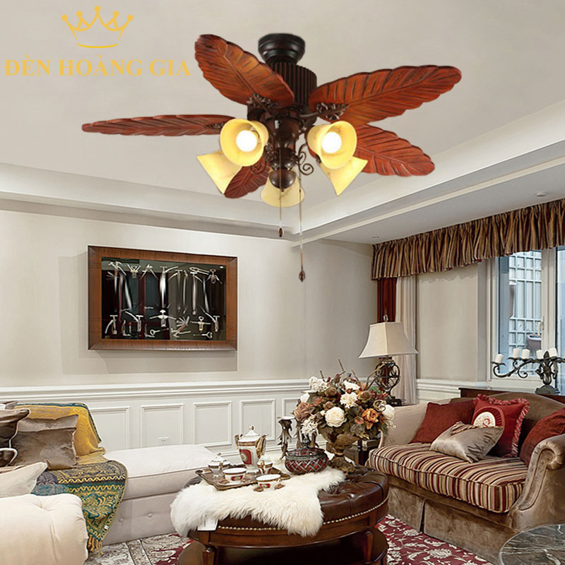 Quạt trần đèn trang trí Rolux-QTD-8139