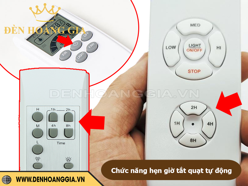 Chế độ hẹn giờ tắt tự động trên quạt trần đèn