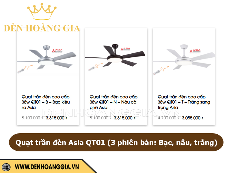 Quạt trần đèn ASIA QT01