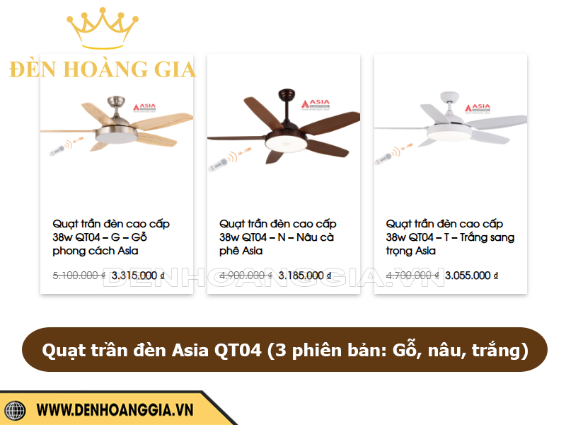 Quạt trần đèn ASIA QT04