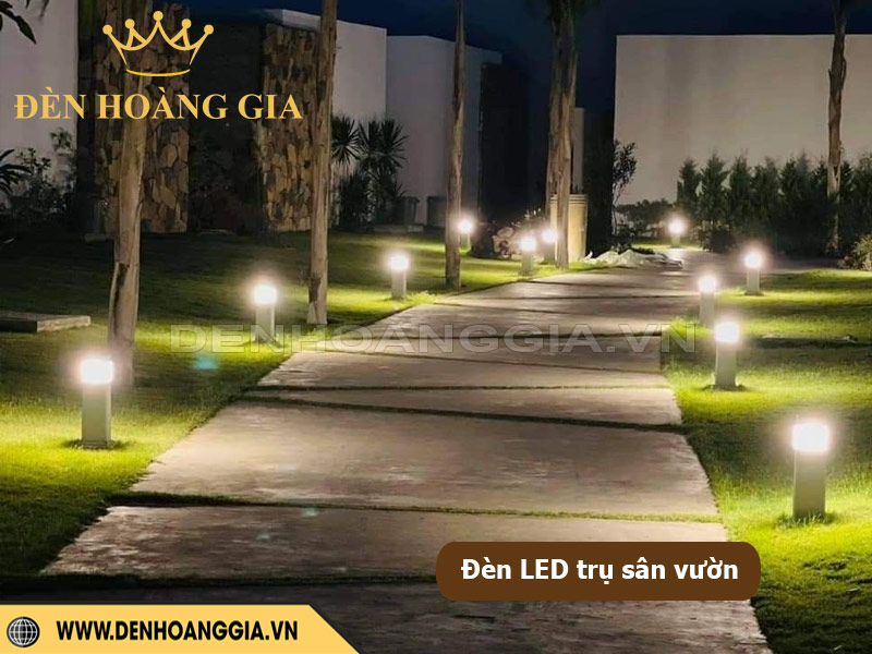 Đèn led trụ nấm chiếu sáng lối đi chính trong sân vườn