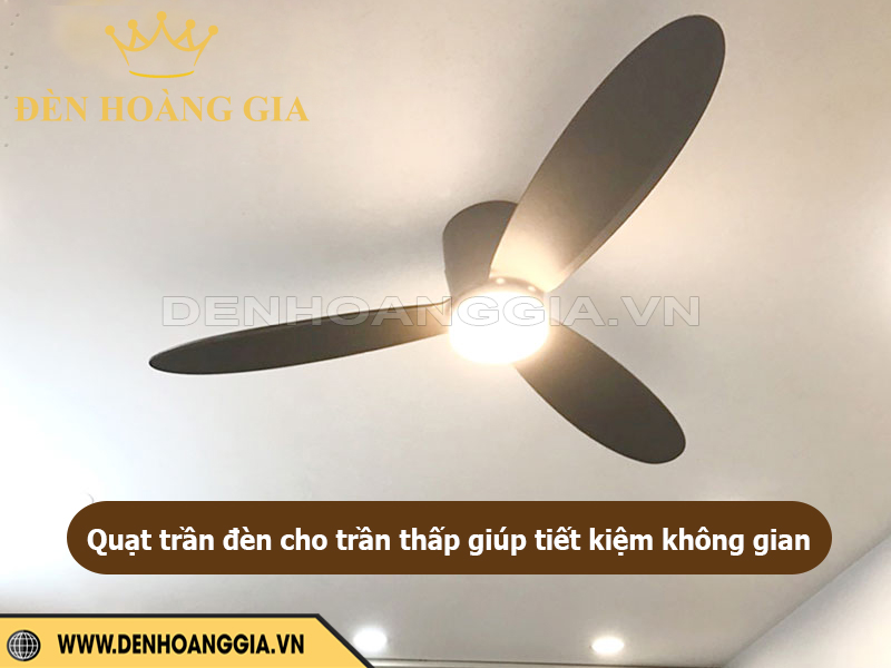 Quạt trần đèn cho trần thấp giúp tiết kiệm không gian