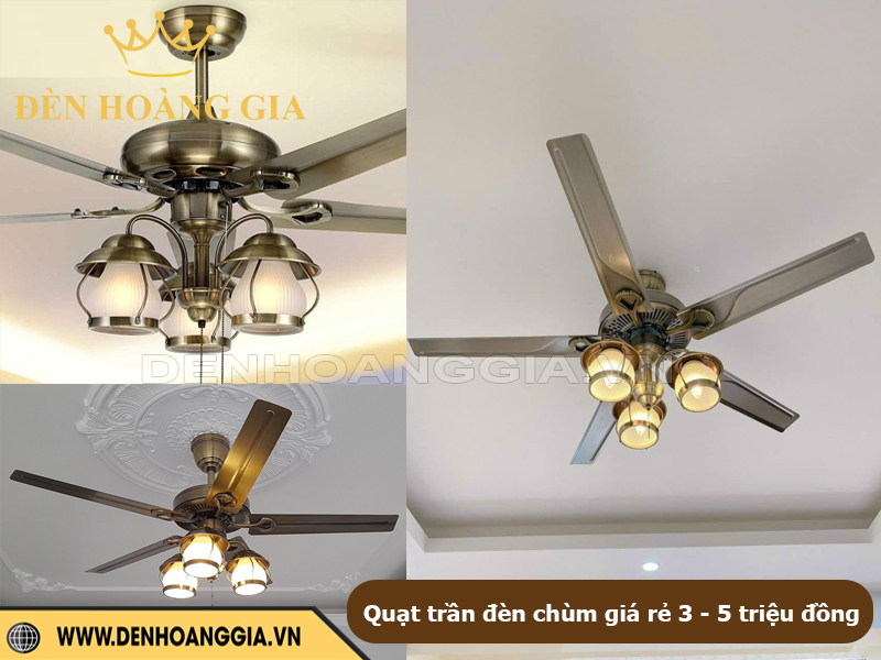 Quạt trần đèn chìm giá rẻ - đẹp - sang trọng