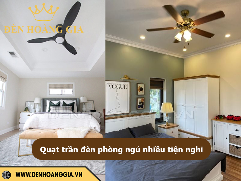 Quạt trần đèn phòng ngủ mang lại nhiều tiện nghi