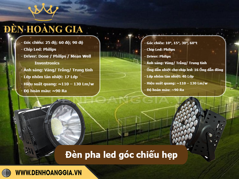 Đèn pha led góc hẹp