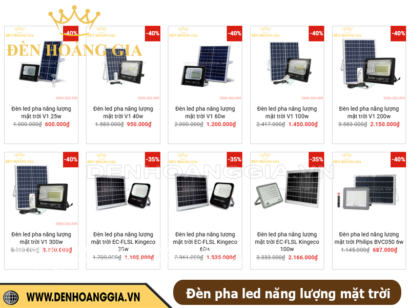 Đèn pha led năng lượng mặt trời