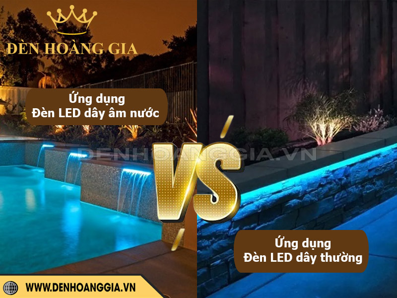Ứng dụng đèn led dây âm nước và đèn thường