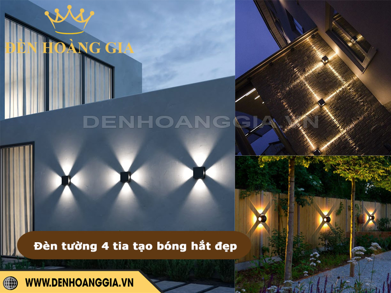 Đèn tường 4 tia tạo bóng hắt đẹp