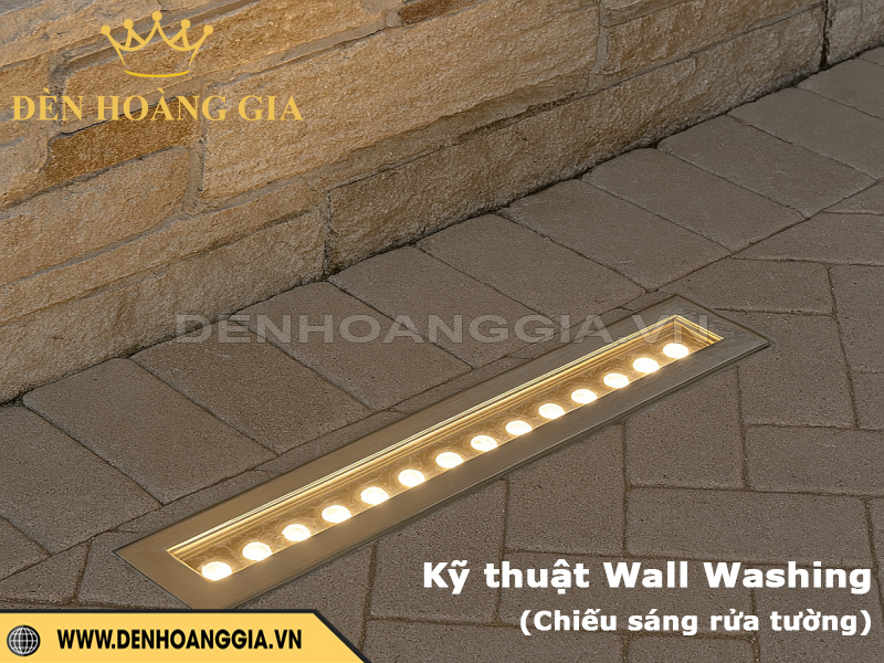 Chiếu sáng rửa tường chú ý khoảng cách lắp đèn để tránh bóng đổ